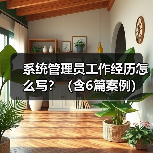 系统管理员工作经历怎么写？（含6篇案例）（图1）