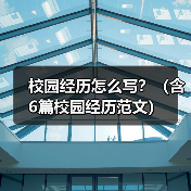 校园经历怎么写？（含6篇校园经历范文）（图2）