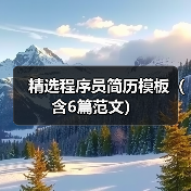 精选程序员简历模板(含6篇范文)(图4) 精选程序员简历模板(含6篇范文)(图4)