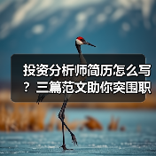 投资分析师简历怎么写？三篇范文助你突围职场（图2）
